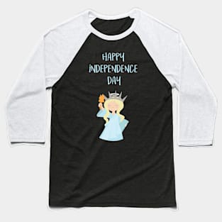 Happy Independence Day - Statue of Liberty Baseball T-Shirt